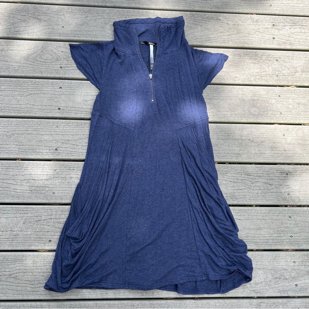 Kensie: Elegant Navy Blue Pullover Zipper Women's Dress. Size Large. - Picture 4 of 11